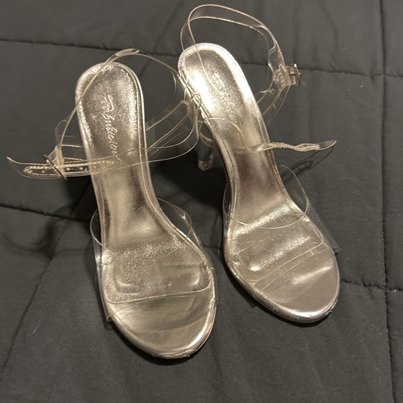 Fabulicious Silver and Clear Women's Heels - Picture 1 of 7